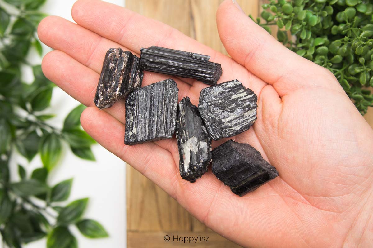 Black Tourmaline - Raw Chunks - In Hand