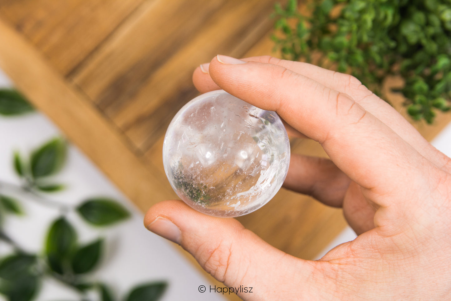 Clear Quartz Sphere No. 1 - In Hand - 02