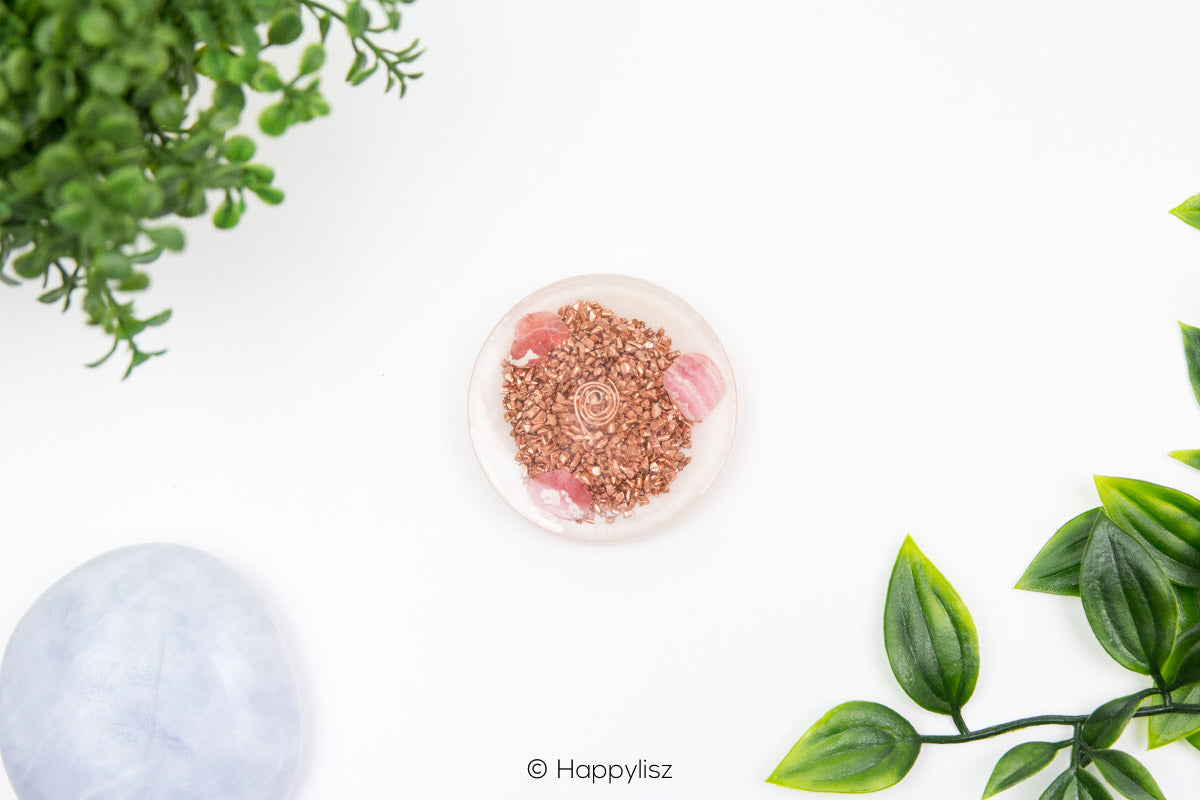 Orgonite Disc - Metatrons Cube - Rhodochrosite - Bottom