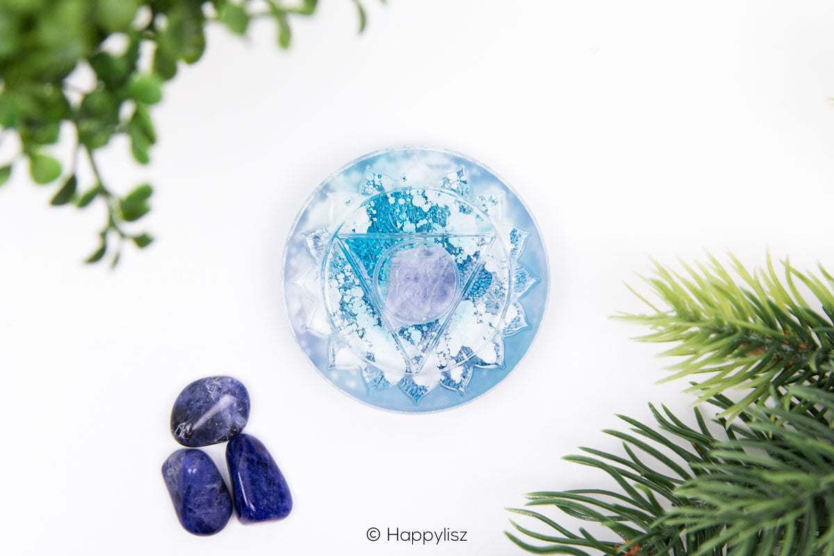 Orgonite Disc - Throat Chakra - Top