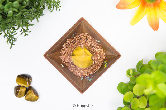 Orgonite Pyramid - Tigers Eye - Top