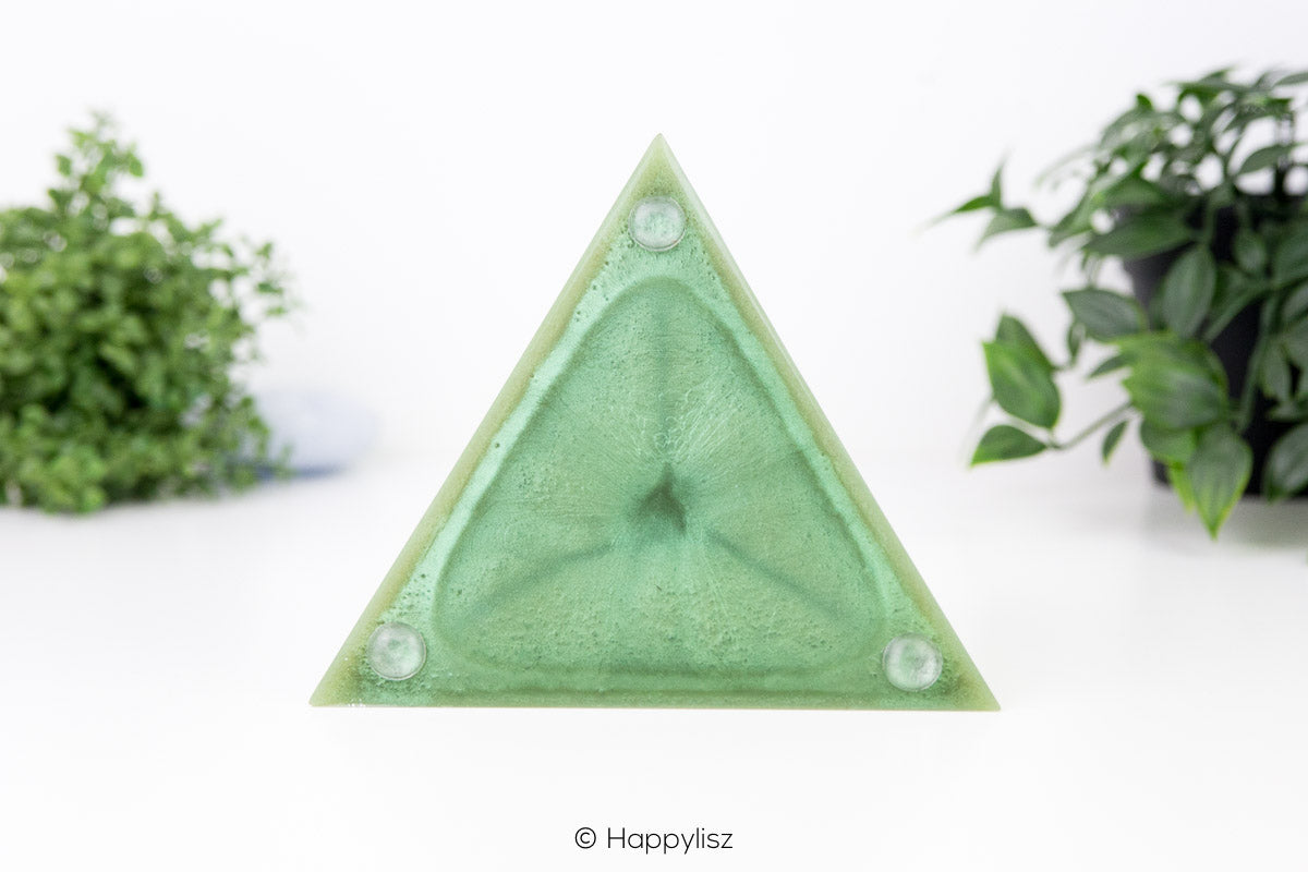 Orgonite Tetrahedron β Green Aventurine, Sunstone & Amethyst - Bottom