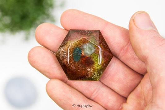 Pocket Orgonite - Carnelian, Heliotrope & Green Aventurine - No. 3 - In Hand