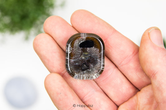 Pocket Orgonite - Shungite, Labradorite & Black Tourmaline - No. 2 - In Hand