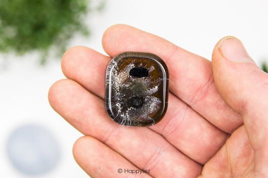 Pocket Orgonite - Shungite, Labradorite & Black Tourmaline - No. 3 - In Hand