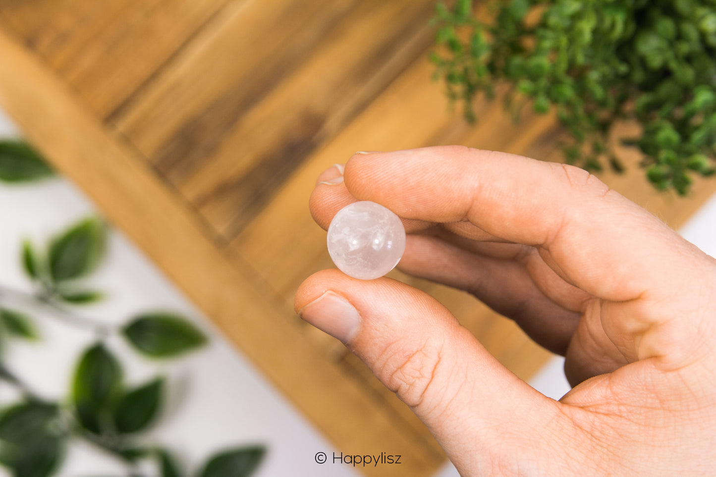 Rose Quartz - Sphere - No. 1 - In Hand - 02