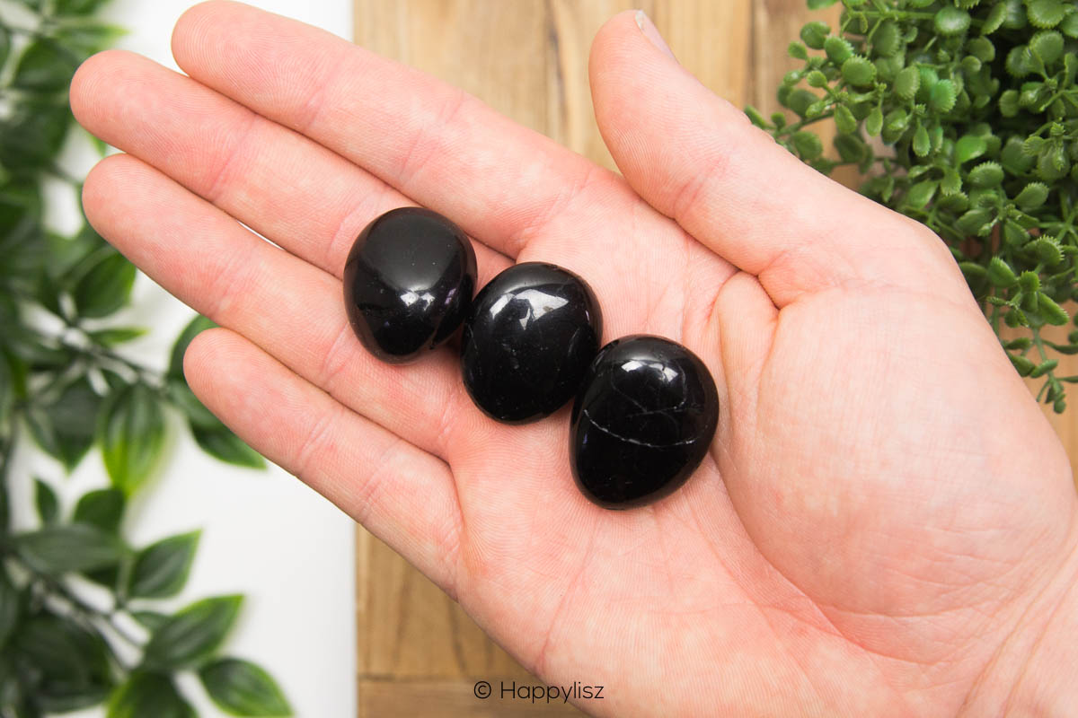 Black Tourmaline - Tumbled Stone - M - In Hand