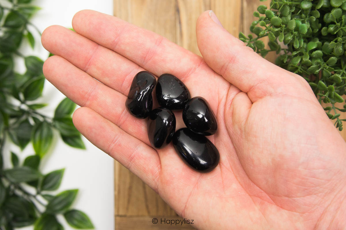 Black Tourmaline - Tumbled Stone - S - In Hand