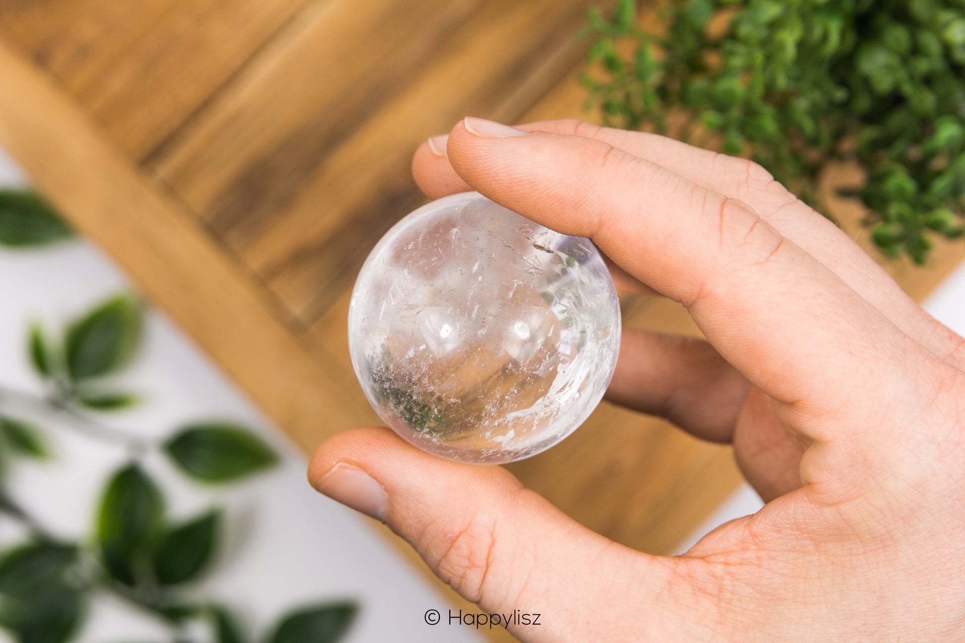 Clear Quartz Sphere No. 1 - In Hand - 02
