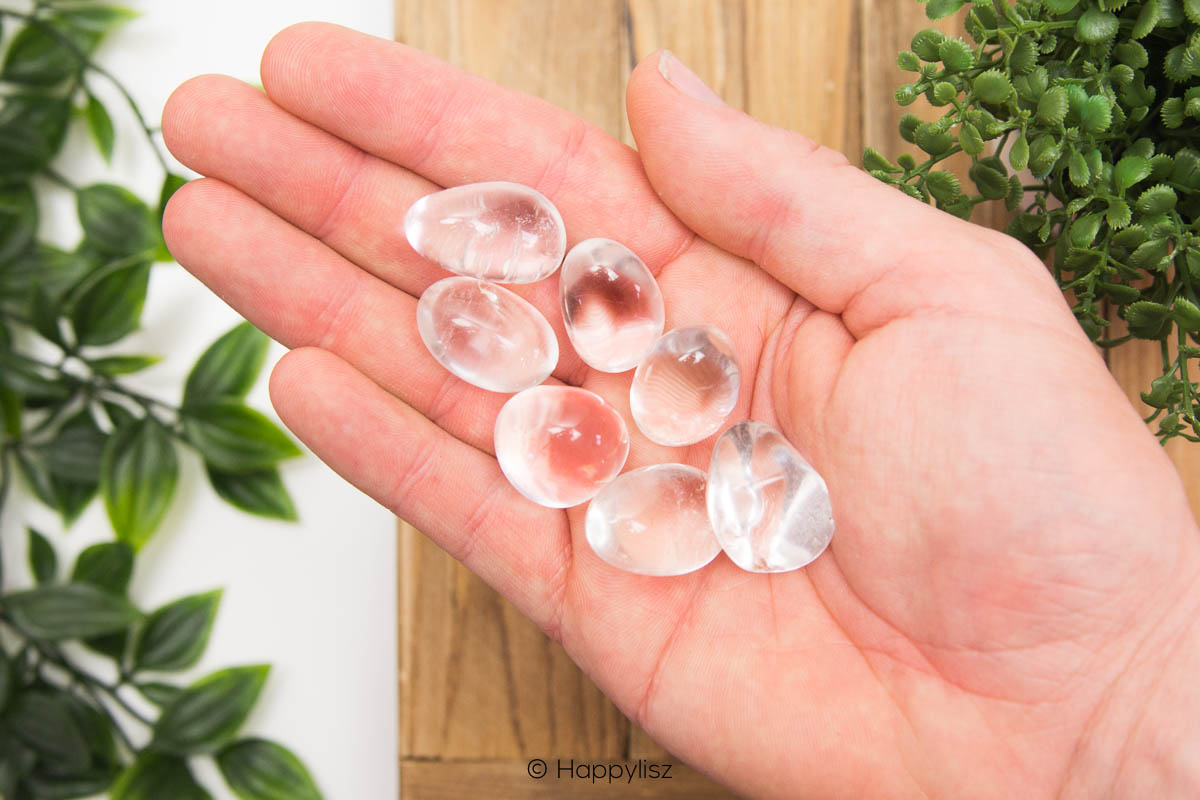Clear Quartz - Tumbled Stone - In Hand