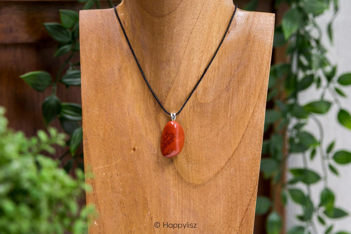 Crystal Pendant - Red Jasper - Hanging