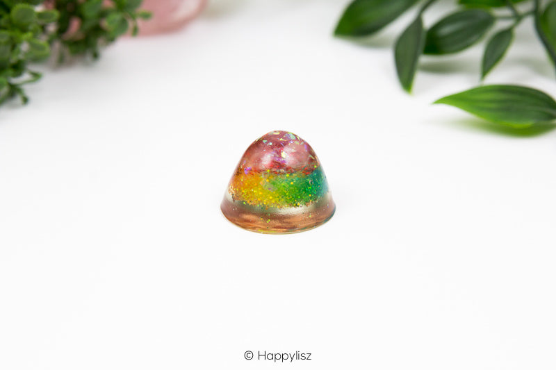 Magic Stone – Pocket-Sized Orgonite – Rose Quartz - Rainbow