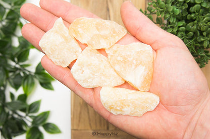 Orange Calcite - Raw Chunks - In Hand