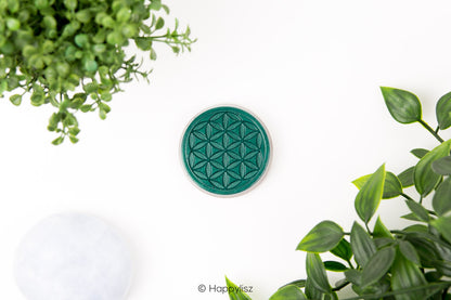 Orgonite Disc - Flower of Life - Chrysoprase - Top