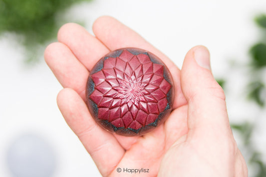 Orgonite Disc - Lotus - Selenite - In Hand