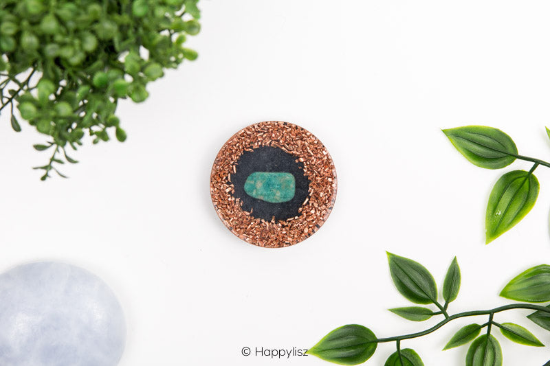 Orgonite Disc - Metatron's Cube - Amazonite - Bottom