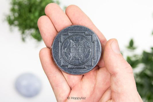 Orgonite Disc - Metatron's Cube - Amazonite - In Hand