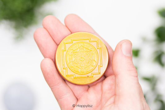 Orgonite Disc - Metatron's Cube - Citrine Quartz - In Hand