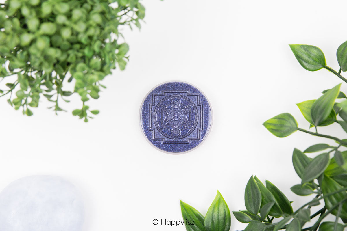Orgonite Disc - Metatron's Cube - Green Aventurine - Top