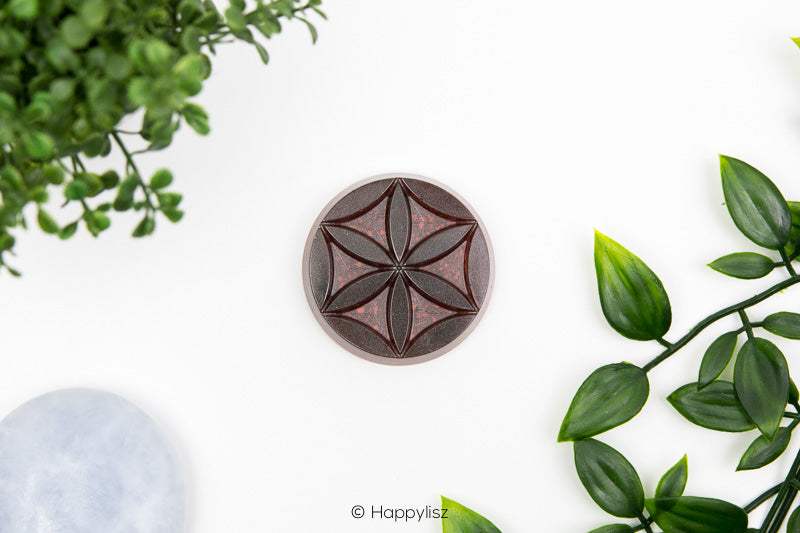 Orgonite Disc - Seed of Life - Mookaite - Top