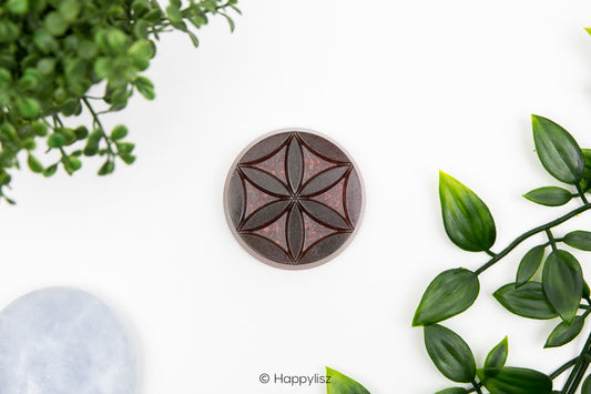 Orgonite Disc - Seed of Life - Mookaite - Top