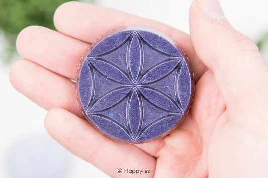 Orgonite Disc - Seed of Life - Moss Agate - In Hand