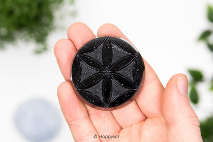 Orgonite Disc - Seed of Life - Pyrite - In Hand