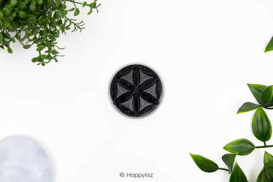 Orgonite Disc - Seed of Life - Pyrite - Top