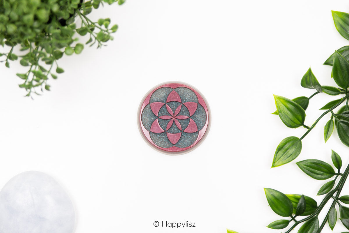 Orgonite Disc - Seed of Life - Selenite - Top