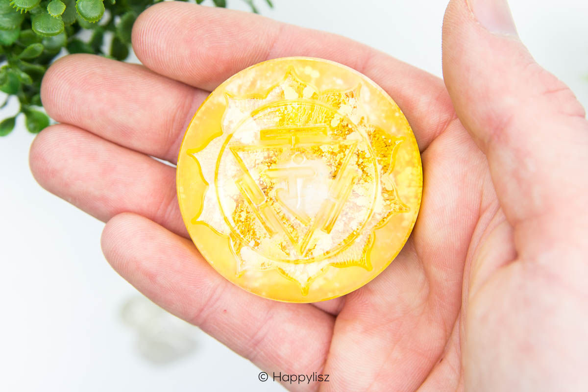 Orgonite Disc - Solar Plexus Chakra - In Hand