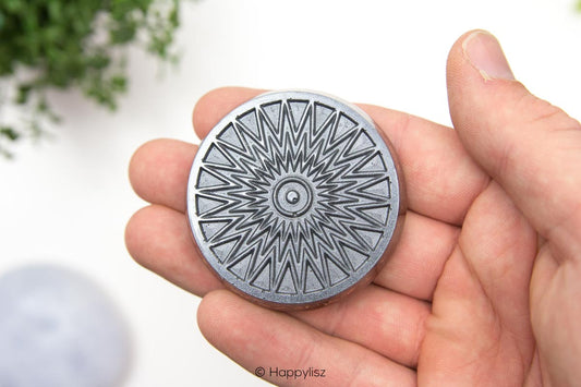 Orgonite Disc - Sun - Smokey Quartz - In Hand