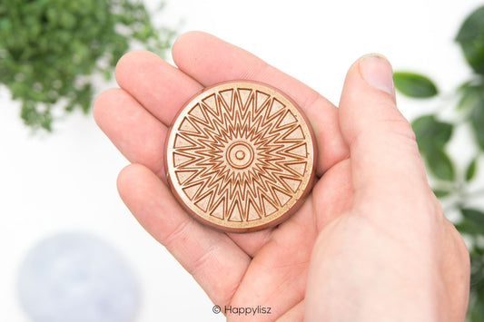 Orgonite Disc - Sun - Tiger's Eye - In Hand