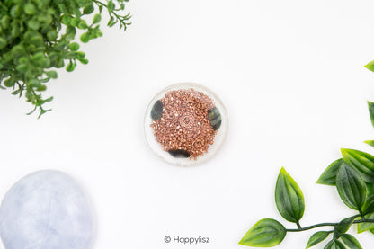 Orgonite Disc - Tree of Life - Hawk's Eye - Bottom