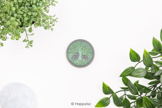 Orgonite Disc - Tree of Life - Hematite - Top
