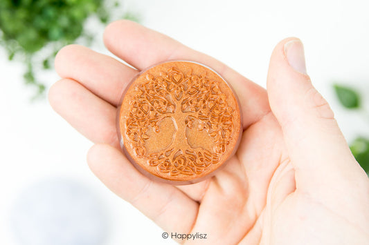 Orgonite Disc - Tree of Life - Moonstone - In Hand