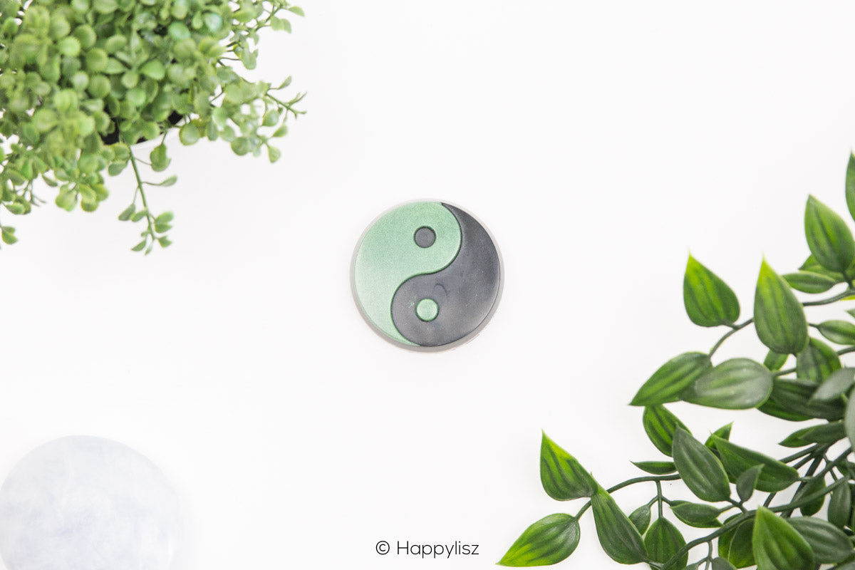 Orgonite Disc - Yin Yang - Chrysoprase - Top