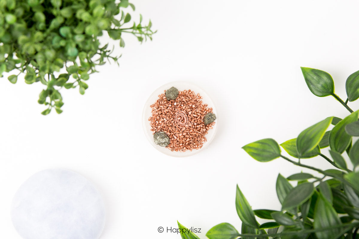 Orgonite Disc - Yin Yang - Pyrite - Bottom
