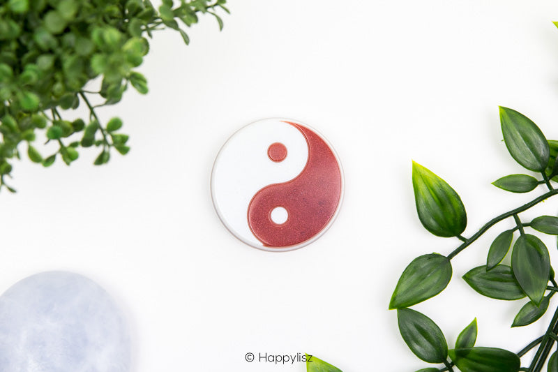 Orgonite Disc - Yin Yang - Ruby - Top