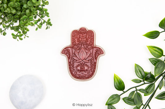 Orgonite Hamsa - Black Tourmaline & Tiger's Eye - Top