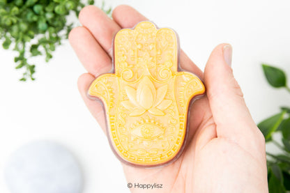 Orgonite Hamsa - Carnelian & Red Jasper - In Hand