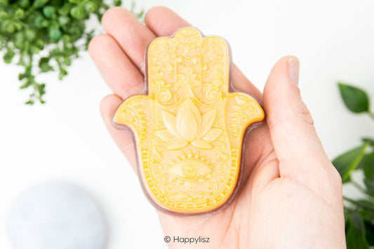 Orgonite Hamsa - Carnelian & Red Jasper - In Hand