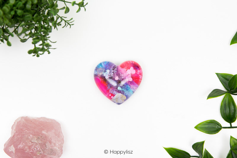 Orgonite Heart - Blue Chalcedony, Amethyst & Rose Quartz - Top