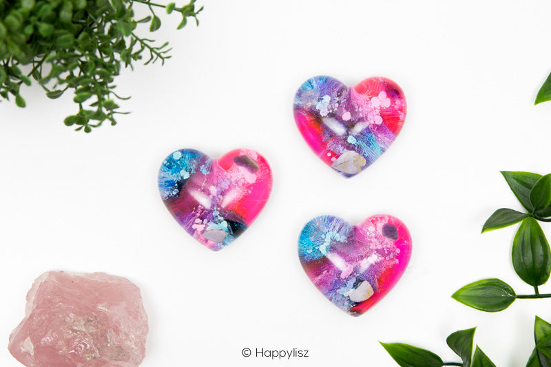 Orgonite Heart - Blue Chalcedony, Amethyst & Rose Quartz - Verzamelfoto
