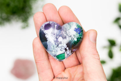 Orgonite Heart - Malachite, Lapis Lazuli & Amethyst - In Hand