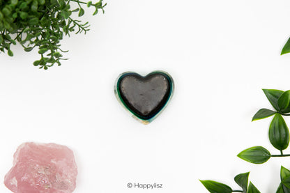 Orgonite Heart - Petrified Wood, Prehnite & Rose Quartz - Bottom