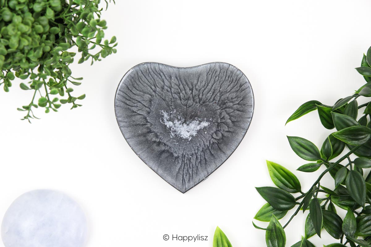 Orgonite Heart (with Stand) - Lotus - Heliotrope & Dendrite Opal - Bottom