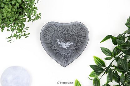 Orgonite Heart (with Stand) - Lotus - Heliotrope & Dendrite Opal - Bottom