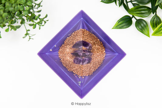 Orgonite Pyramid - Amethyst - 9x9cm - Top