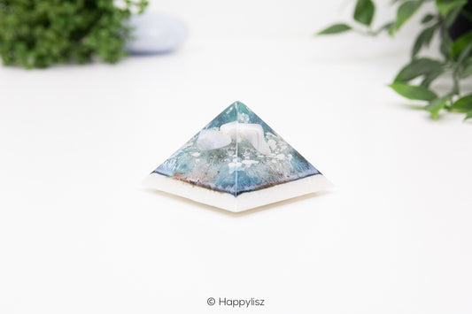Orgonite Pyramid - Botswana Agate & Blue Chalcedony - Front