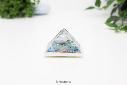 Orgonite Pyramid - Botswana Agate & Blue Chalcedony - Side